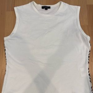 Burberry womens (M) tank top with plaid piping on the side